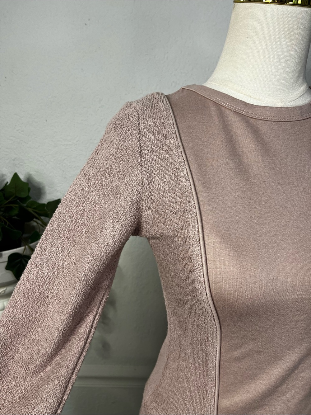 NWT Pale Pink Towelling Panel Top Maniere du Voir UK 10 - Picture 8 of 16